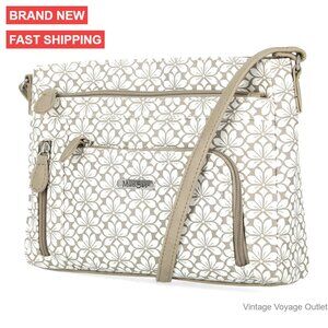 Vegan Leather Crossbody Bag with Multiple Pockets, Adjustable Strap